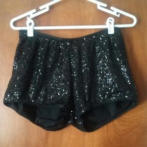 Curtain Call Costumes Black Sequin Booty Shorts